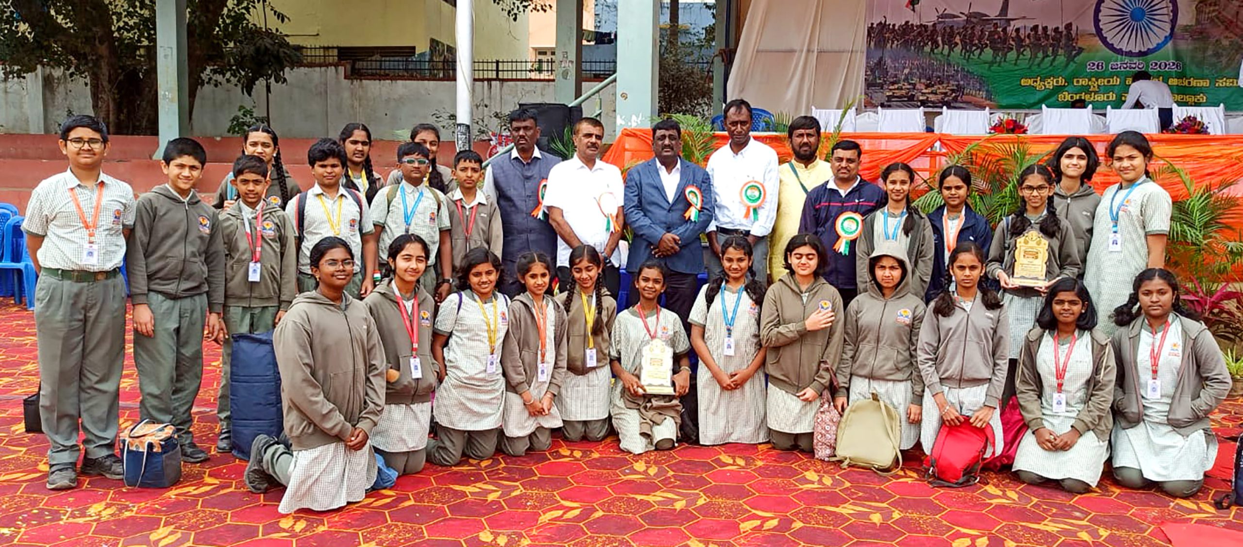 JGRVK Ramamurthy Nagar Students Lead Republic Day Celebrations at Rajiv Gandhi Stadium (2)
