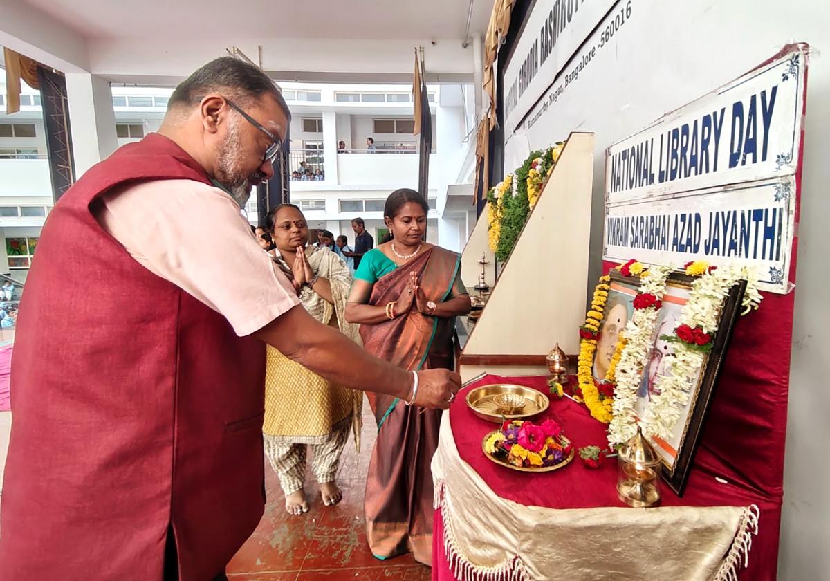 Vikram Sarabhai Jayanti and National Library Day Celebrated at JGRVK - Ramamurthy Nagar (4)