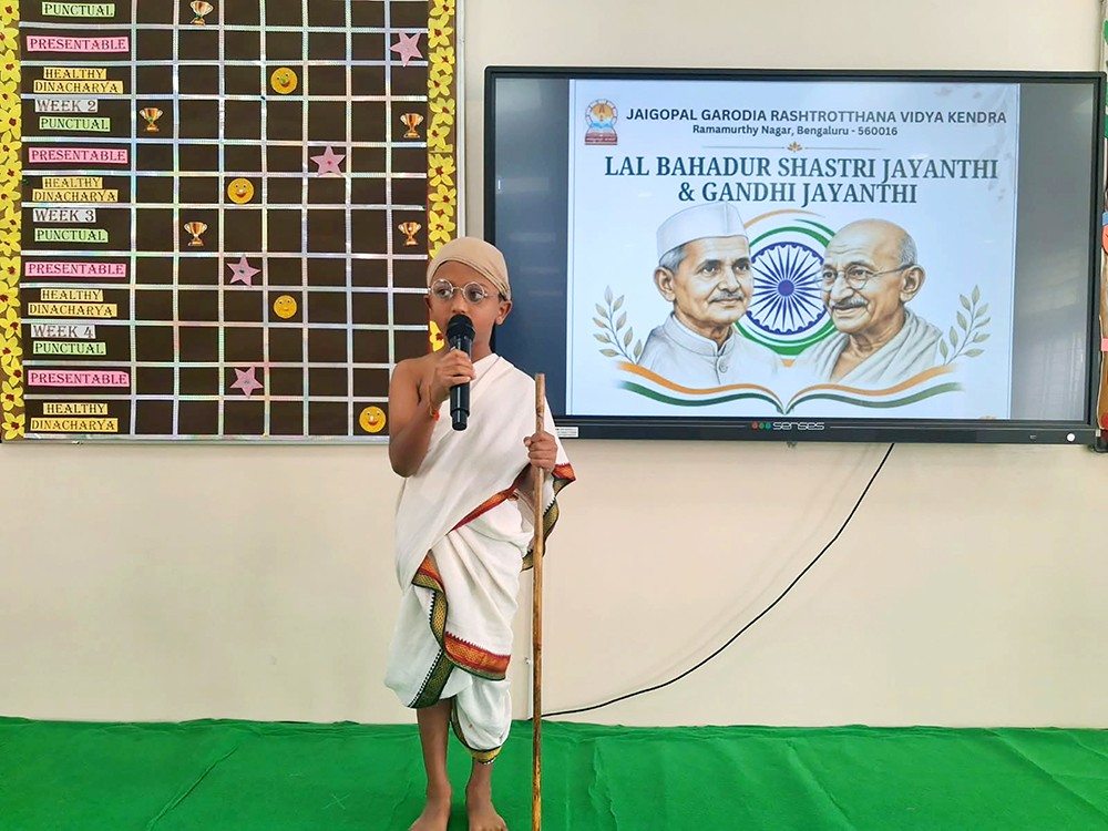 Gandhi Jayanti and Lal Bahadur Shastri Jayanti Celebration at JGRVK – Ramamurthy Nagar (6)