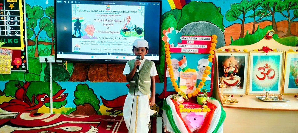 Gandhi Jayanti and Lal Bahadur Shastri Jayanti Celebration at JGRVK – Ramamurthy Nagar (7)